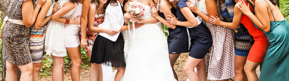Close up of bride and bridesmaids 