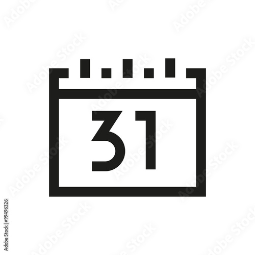 Thirtyyone calendar line icon. photo