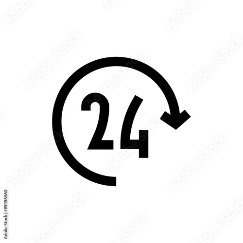 Online  24 hours open line icon.