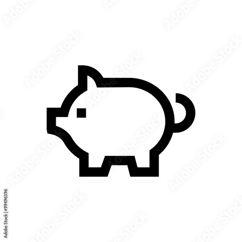 Piggy bank, money back line icon.