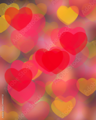 hearts bokeh abstract background for valentine 