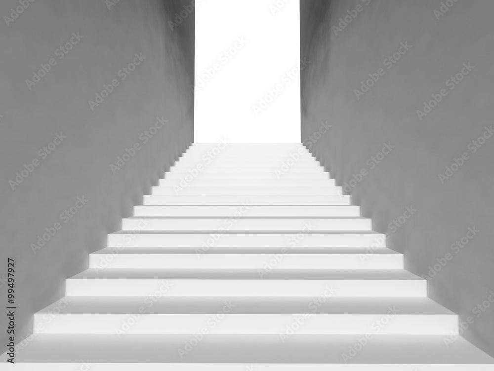Fototapeta premium White staircase isolated on white background