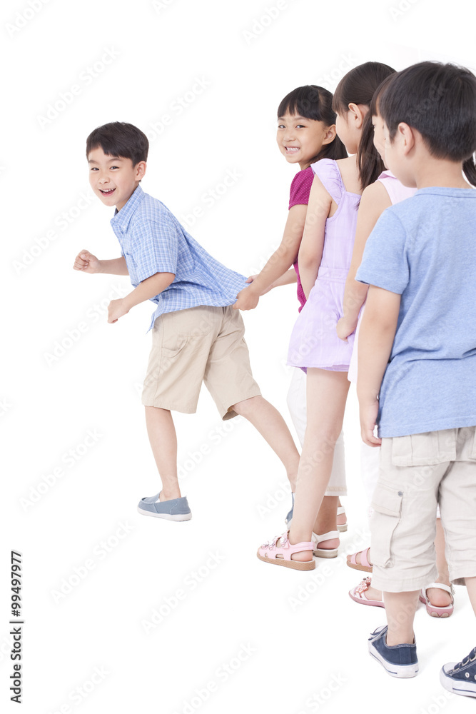 Children playing train games Children playing train games