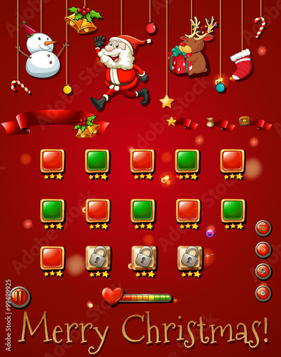 Game template with christmast objects