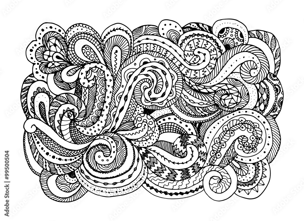 Abstract hand drawn ornament, background for your design Abstract hand drawn ornament, background for your design
