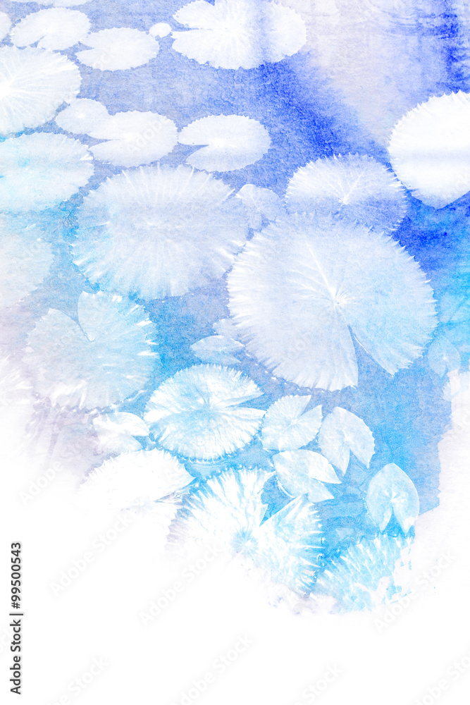 Fototapeta premium Abstract watercolor illustration of lotus leaf.