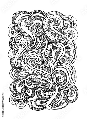 Abstract hand drawn ornament, background for your design