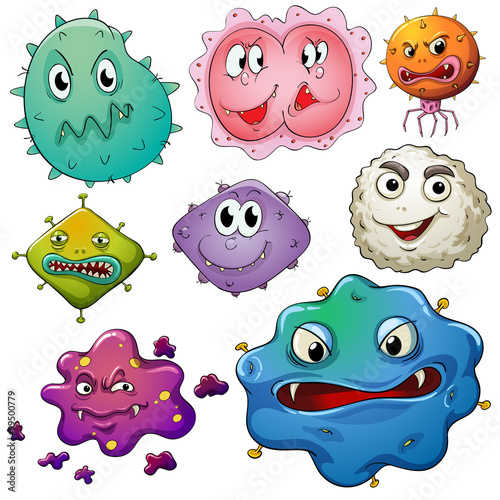 Bacteria with monster face