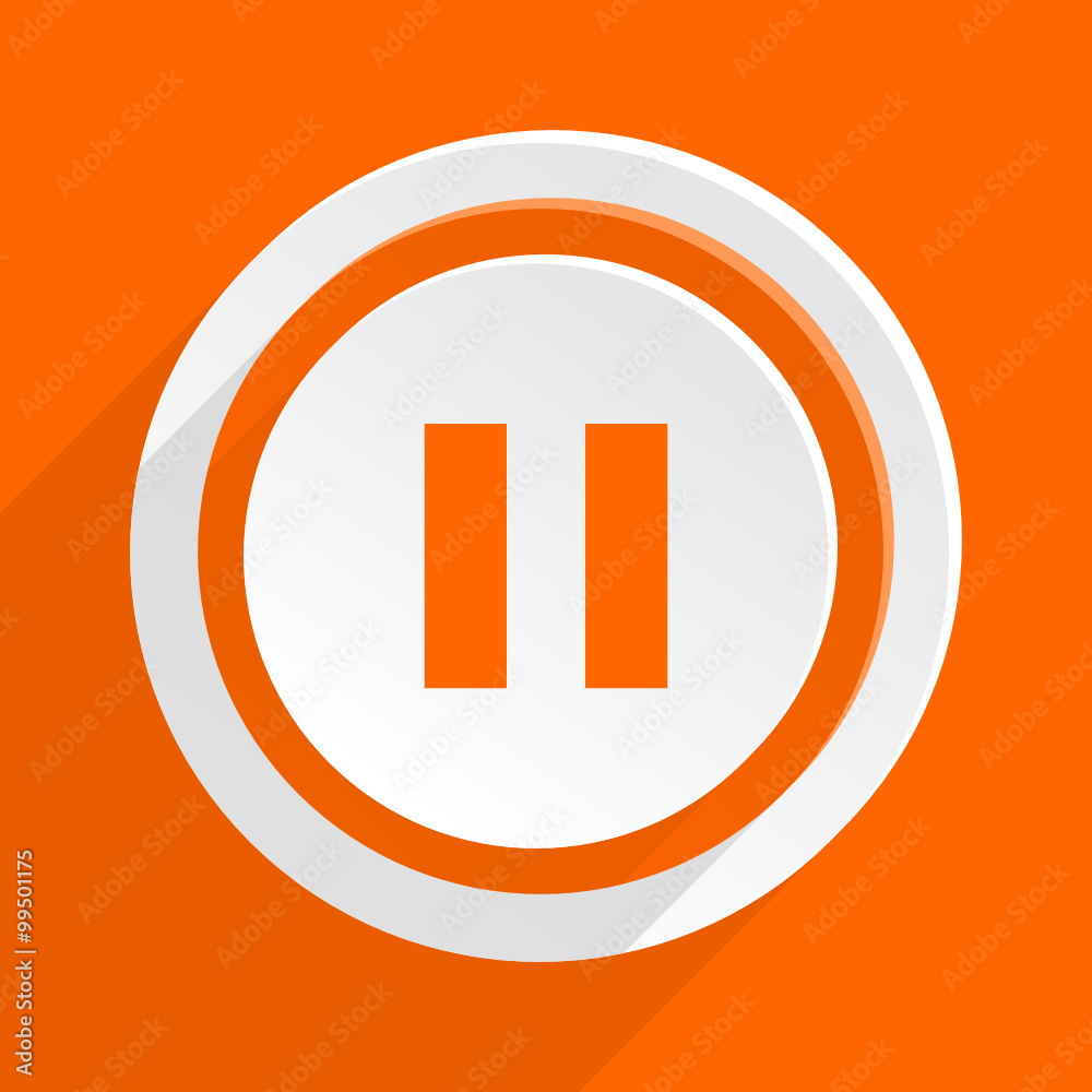 pause orange vector icon pause orange vector icon