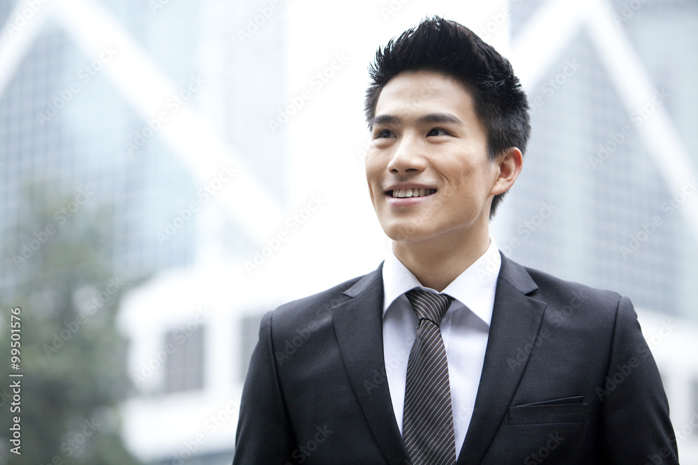 Cheerful businessman in Hong Kong Cheerful businessman in Hong Kong