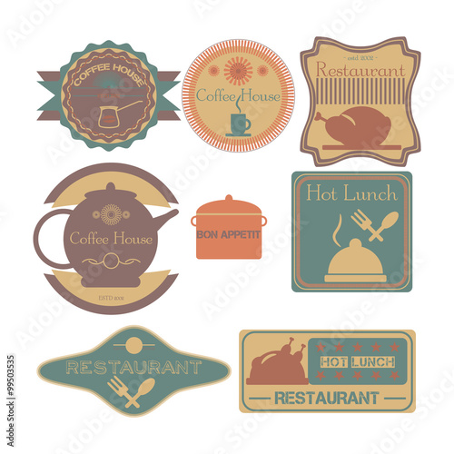 Set retro vintage badges, ribbons and labels hipster