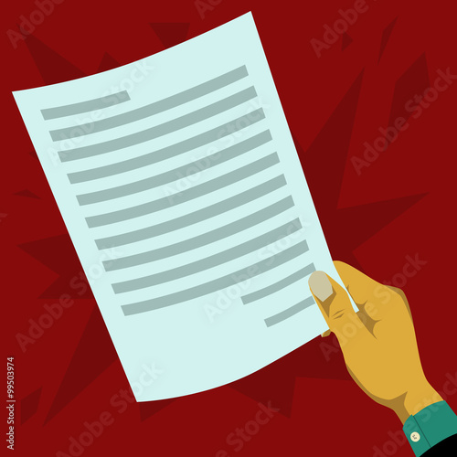 Hand gives a contract document