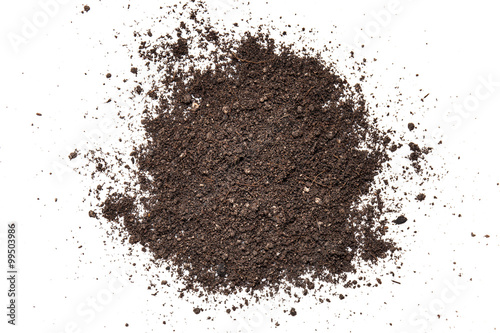 Pile of composition of the iron powder and vermiculite Isolated