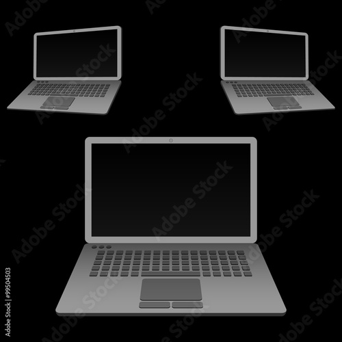 Gray laptop computers