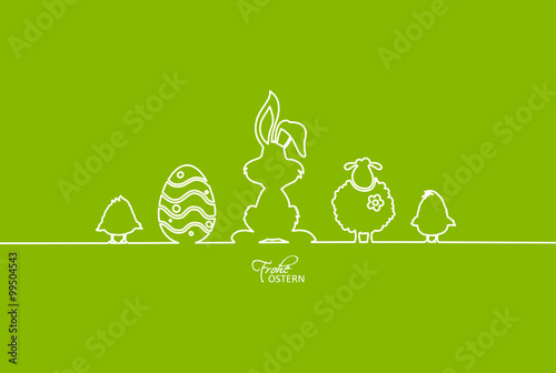 Obraz na płótnie Ostern Hase, Ei und Schaf w salonie