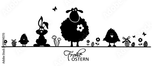 Ostern Hase, Ei und Schaf