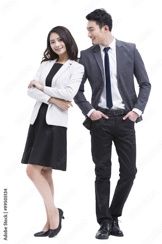 Young businessman and businesswoman Young businessman and businesswoman