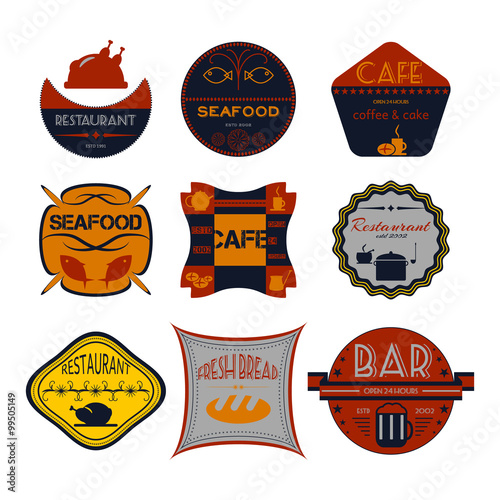 Set retro vintage badges, ribbons and labels hipster