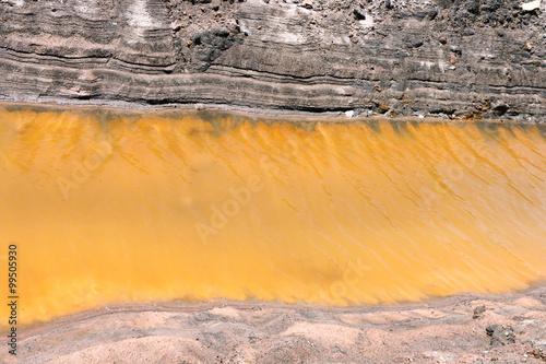 soil Canel with yellow water photo