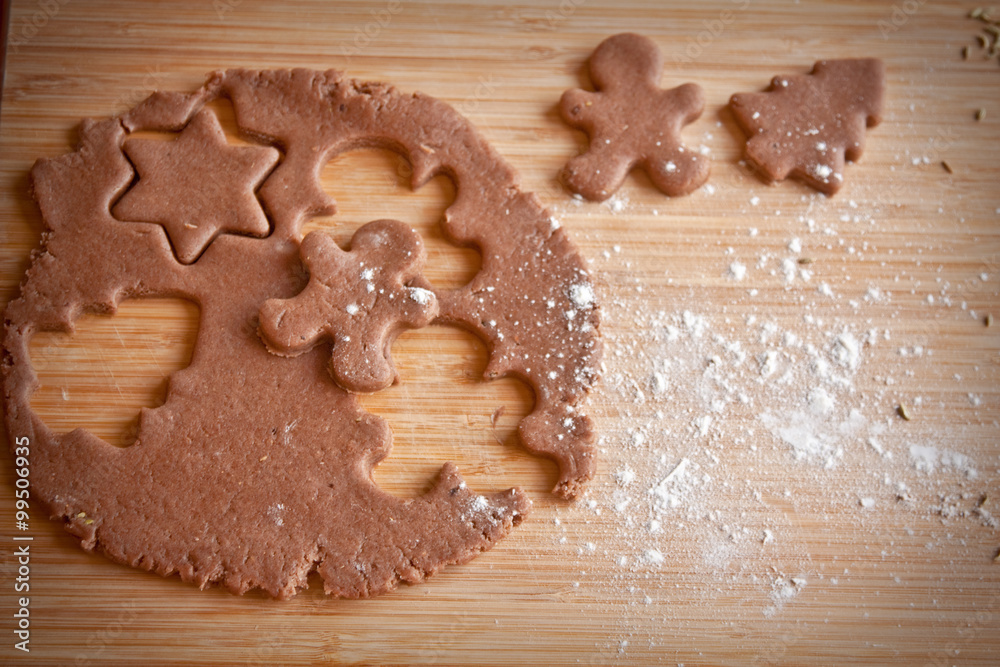 Fototapeta premium The dough for gingerbread