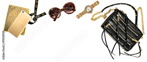 Fashion banner business lady accessories. Online shop desktop