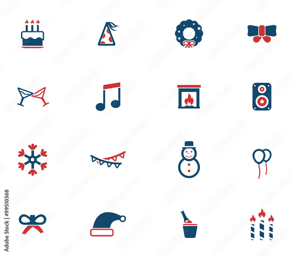 Fototapeta premium New year simply icons