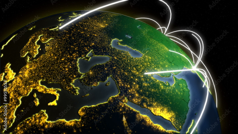 3D cloud communication motion graphics internet technology wireless virtual