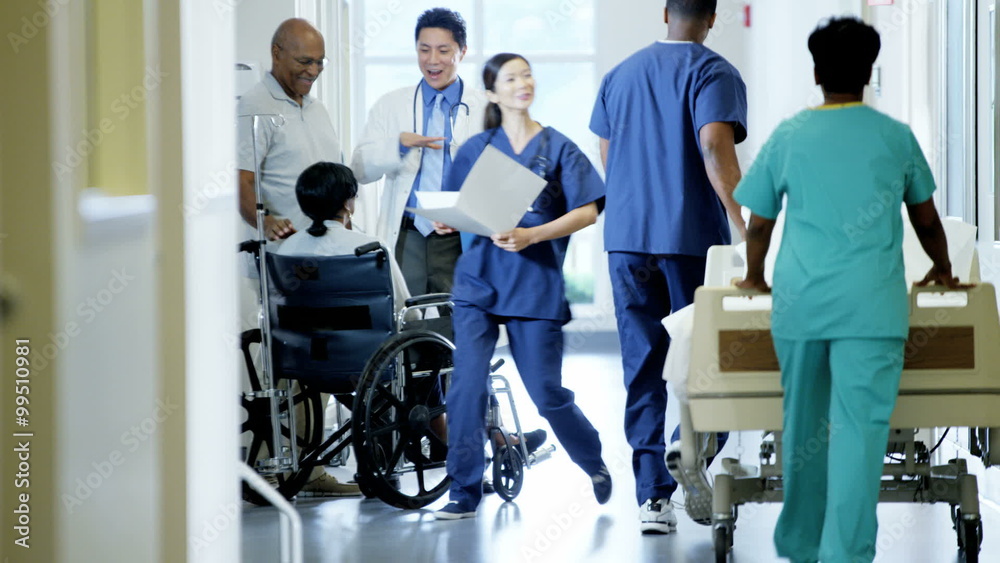 African American disability senior female on wheelchair and husband in hospital African American disability senior female on wheelchair and husband in hospital