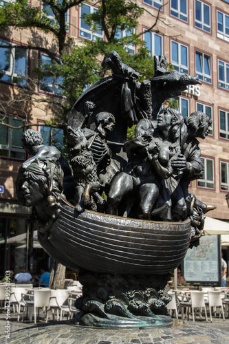 Narrenschiffbrunnen in Nuremberg, Germany, 2015 photo