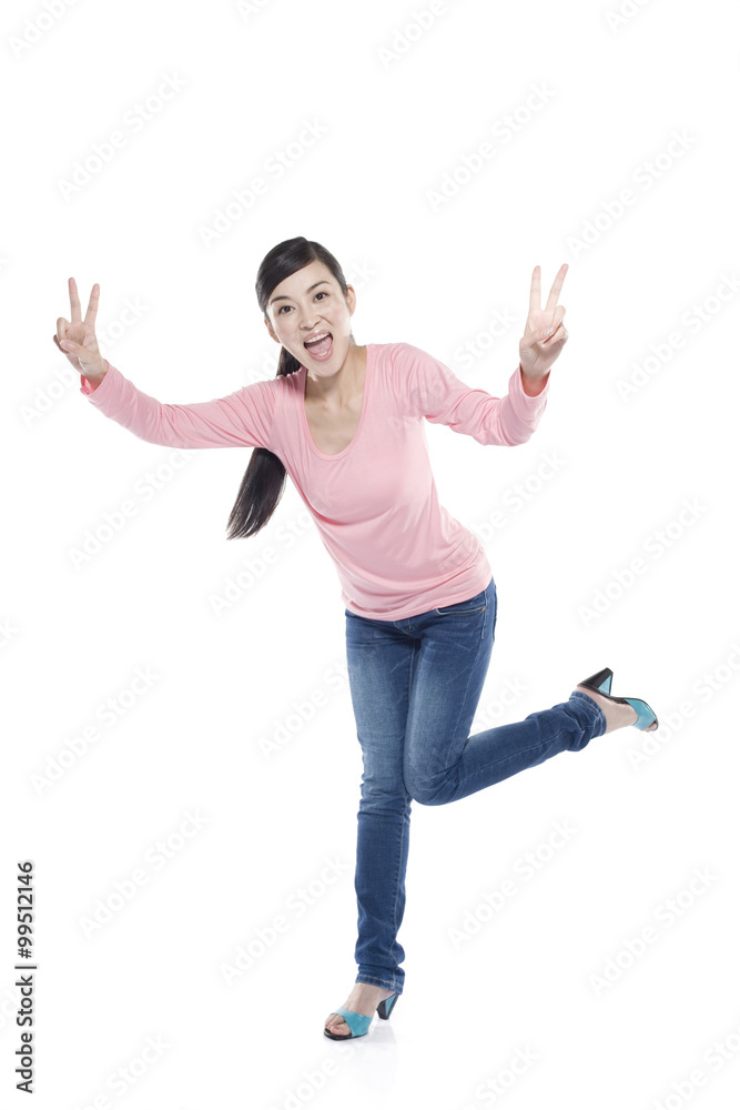 Woman Standing On One Leg