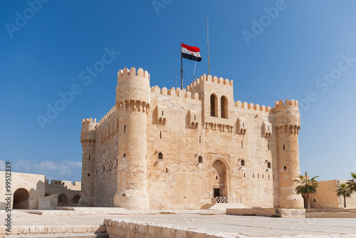 Fotografie, Obraz Citadel of Qaitbay fortress and its main entrance yard, Alexandria, Egypt