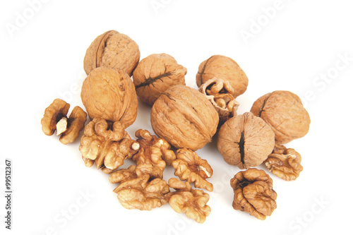 walnuts on a white background