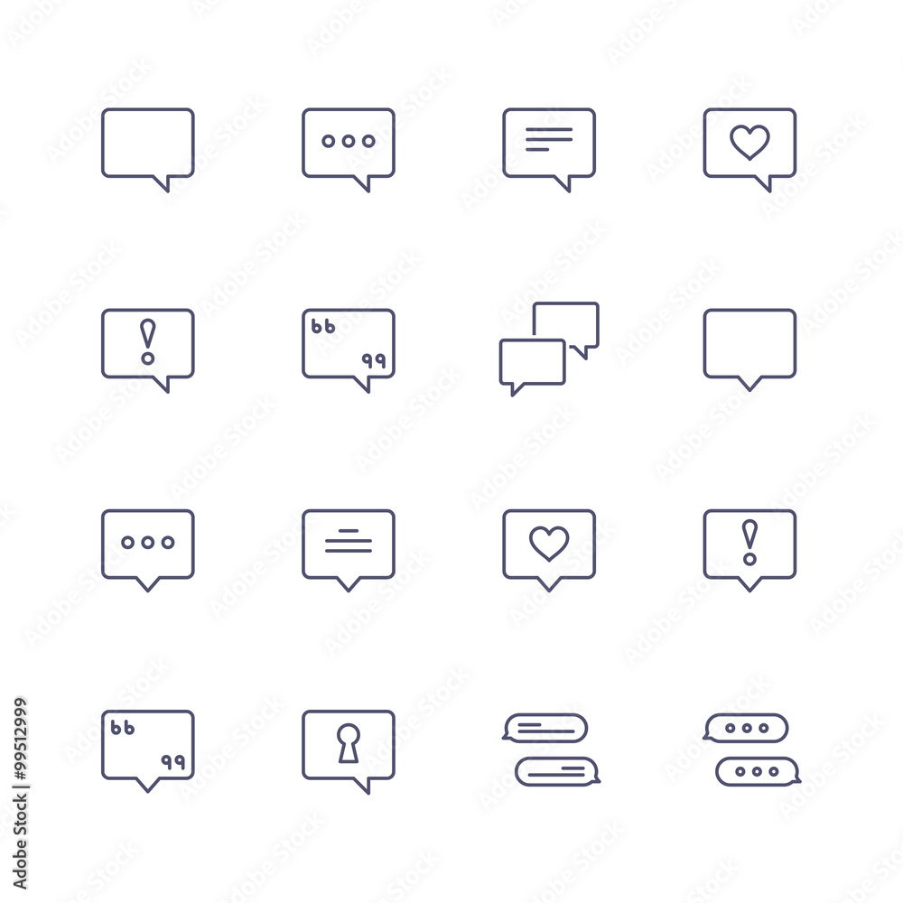 Speech bubbles icons Speech bubbles icons