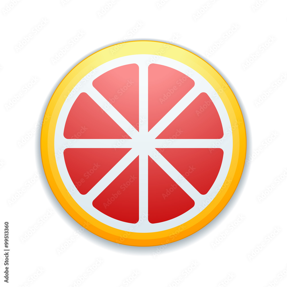 Grapefruit citrus fruit button sign Grapefruit citrus fruit button sign