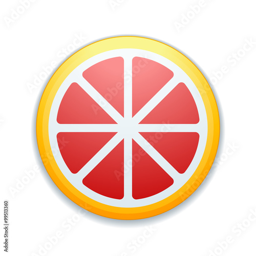 Grapefruit citrus fruit button sign