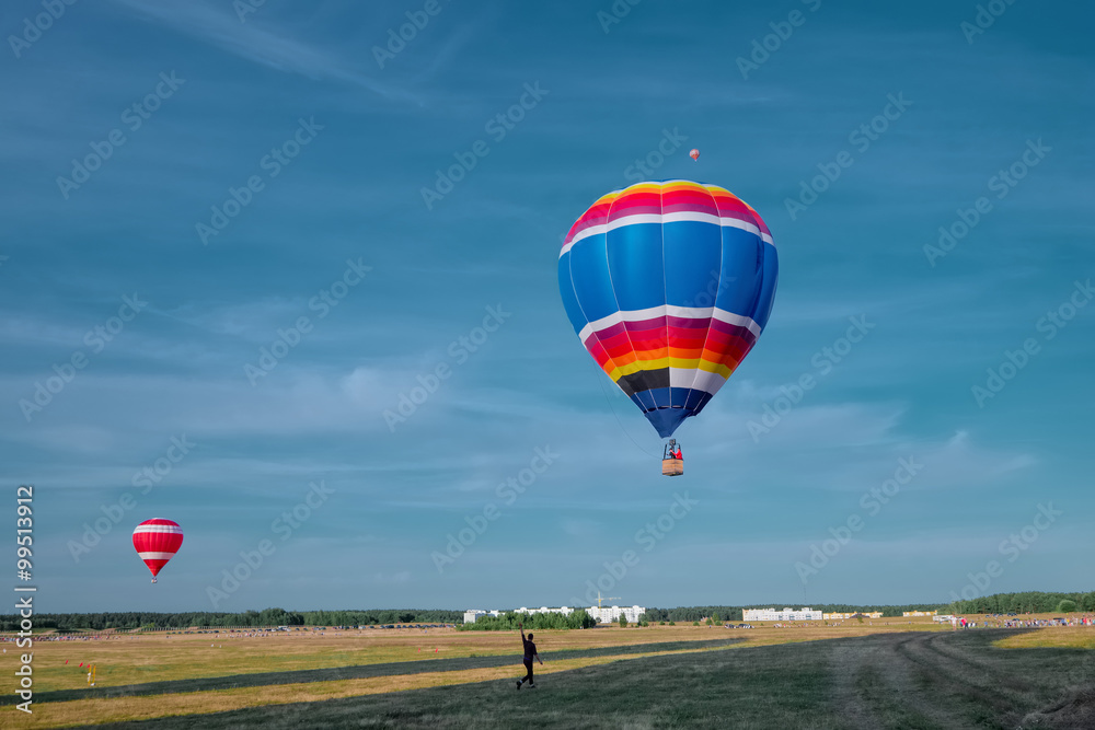 Naklejka premium hot balloons in the sky