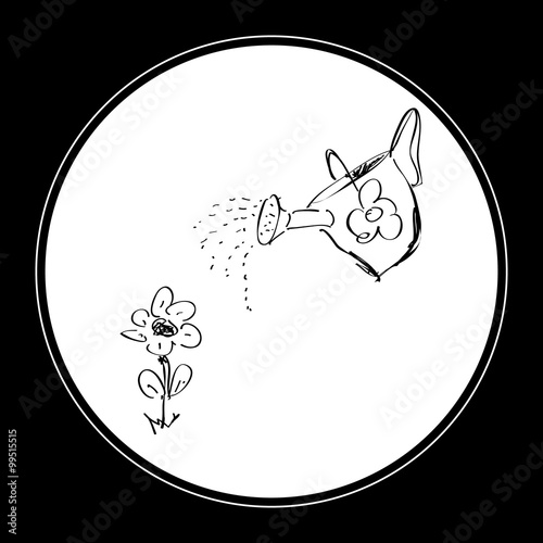 Simple doodle of a watering can