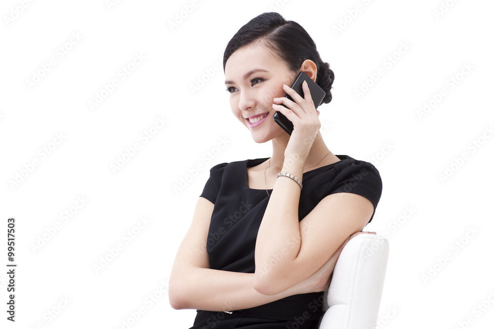 Fashionable businesswoman on the phone Fashionable businesswoman on the phone