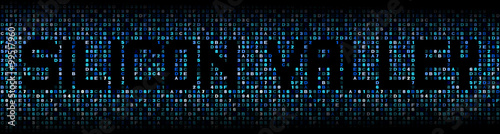 Silicon Valley text on hex code illustration