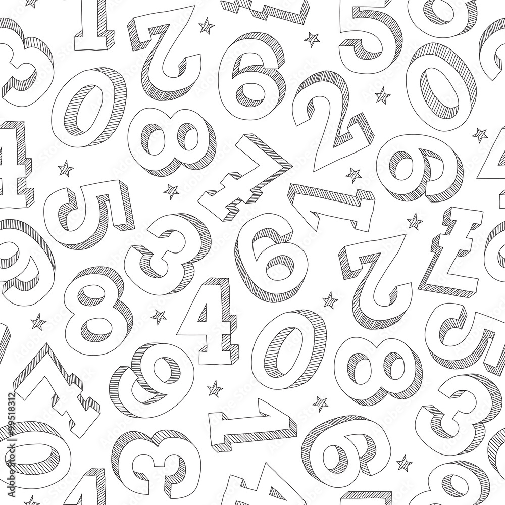 Numbers seamless pattern
