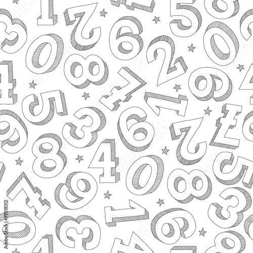 Numbers seamless pattern photo