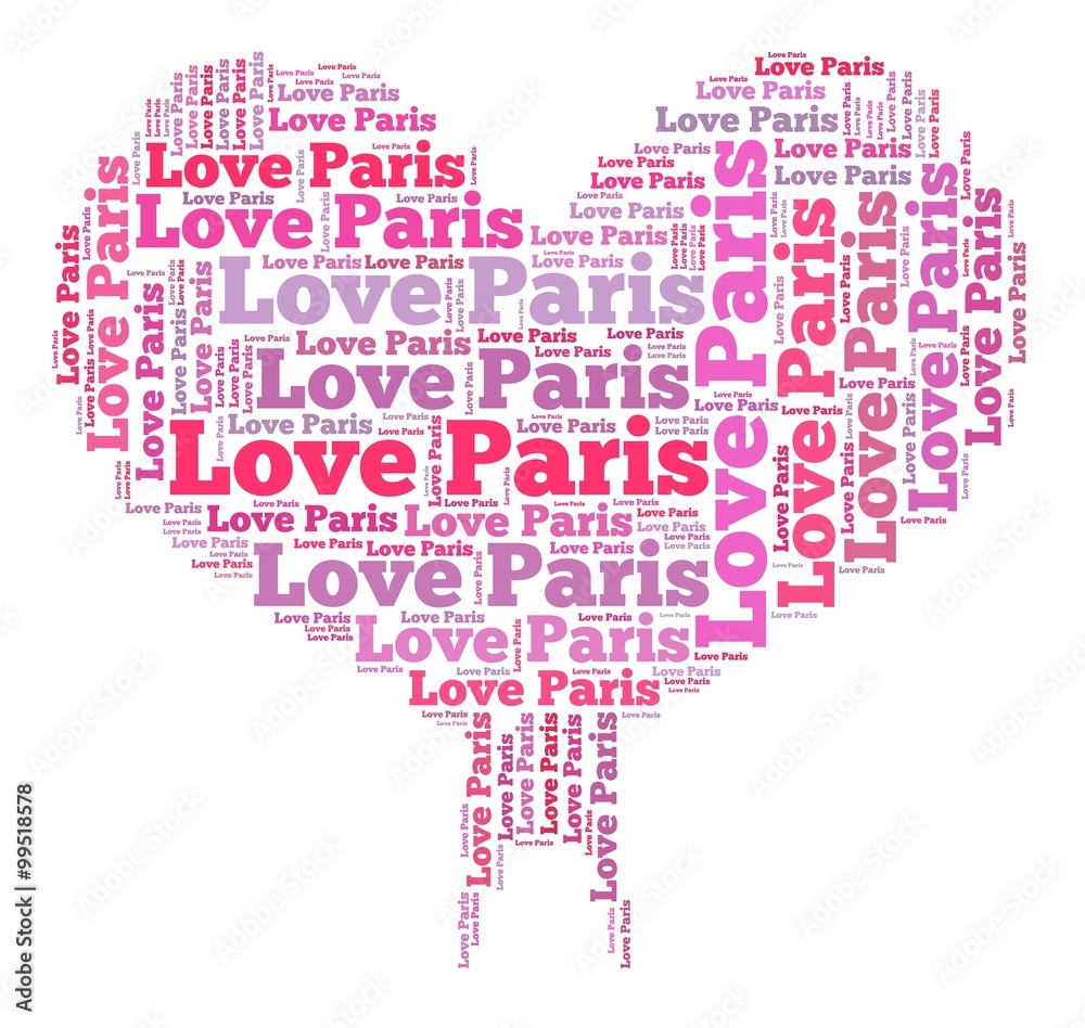 Love Paris heart illustration 