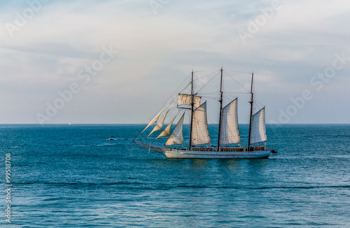 Three Masted Sailboat off Key West