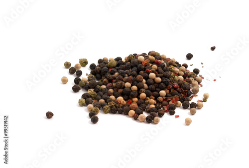 Color pepper mix, on white background