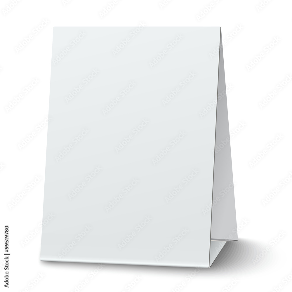 Blank white paper table card isolated Blank white paper table card isolated