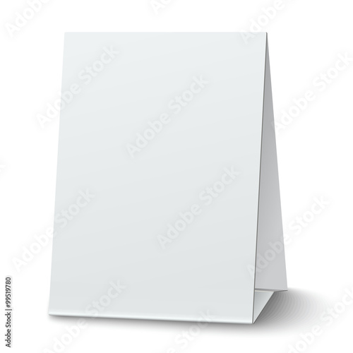 Blank white paper table card isolated