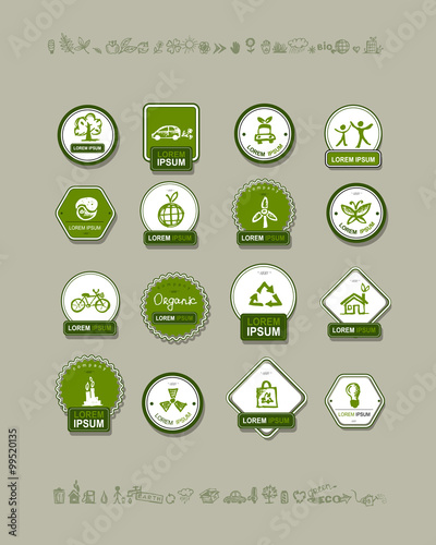 Ecology labels, set for your design