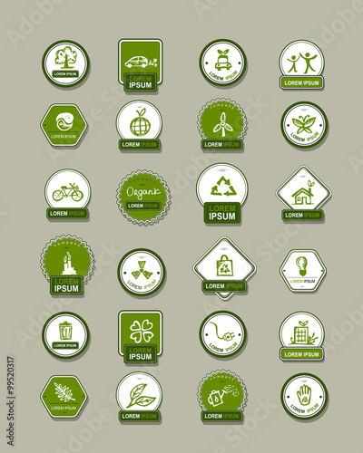 Ecology labels, set for your design