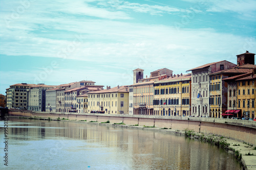 Arno river in vintage tone in Pisa