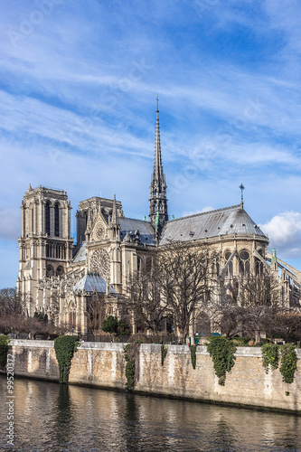Cathedral Notre Dame de Paris on Cite Island, Paris, France.